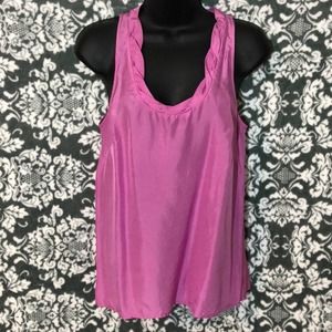 J Crew 100% Silk Pink Sleeveless Blouse Size 0